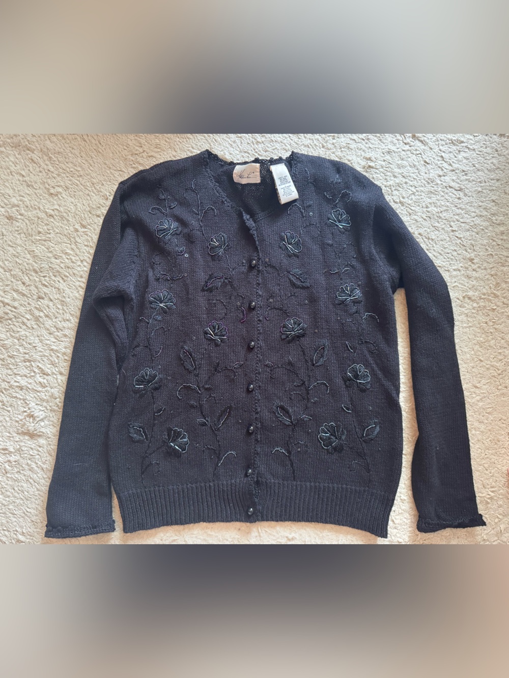 Vtg beaded sweater